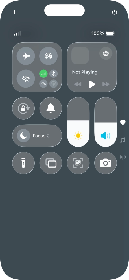 Press the flight mode icon to turn the function on or off.