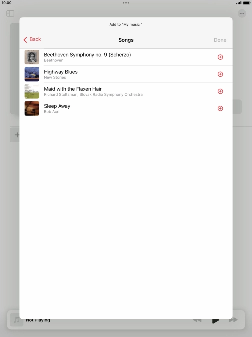 Go to the required category and press the required audio file.