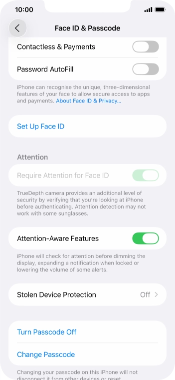 Press Turn Passcode Off and key in the phone lock code.