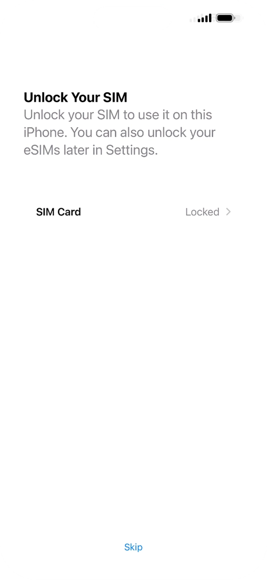 Press SIM Card.