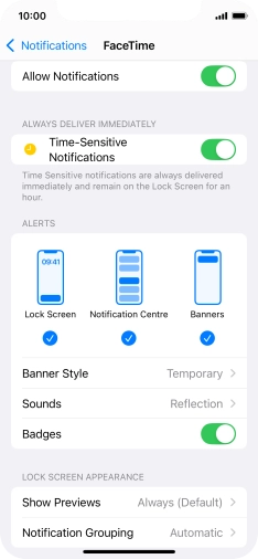 Press the indicator next to 