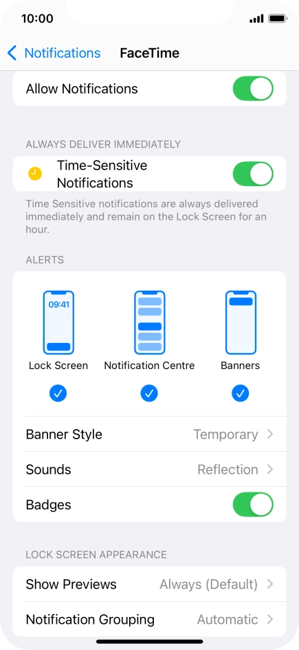 Press the indicator next to 