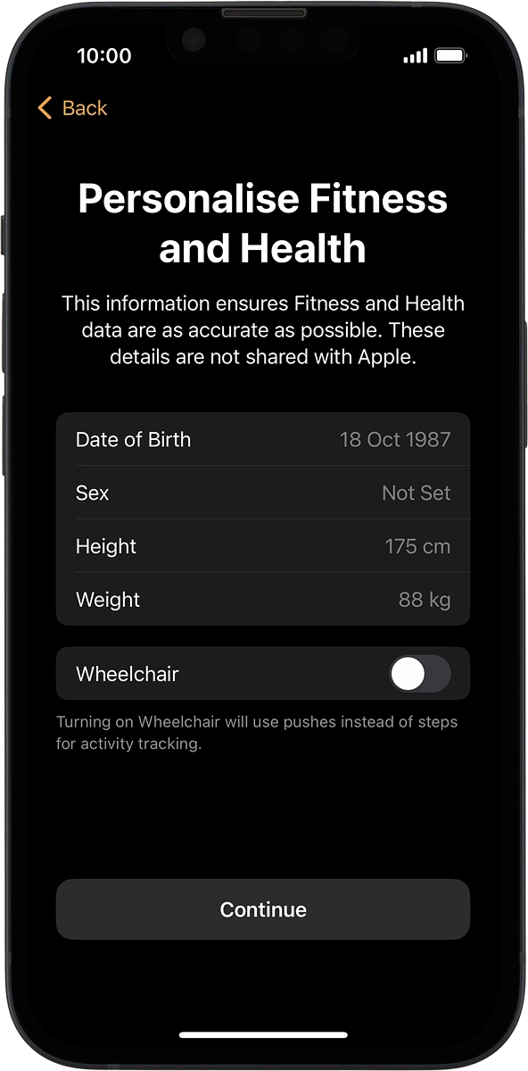 On your phone: Follow the instructions on the screen to select the required settings and press Continue.