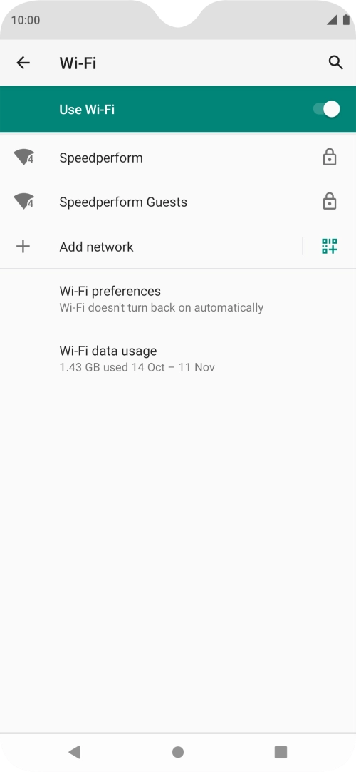 Press the required Wi-Fi network.