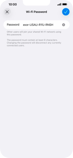 Press the confirm icon.