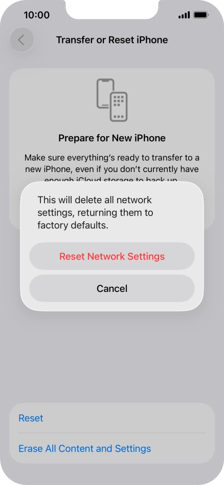 Press Reset Network Settings.