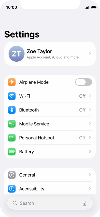 Press Personal Hotspot.