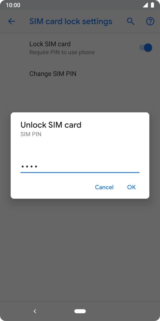 Key in your PIN and press OK. The default PIN is 1111.
