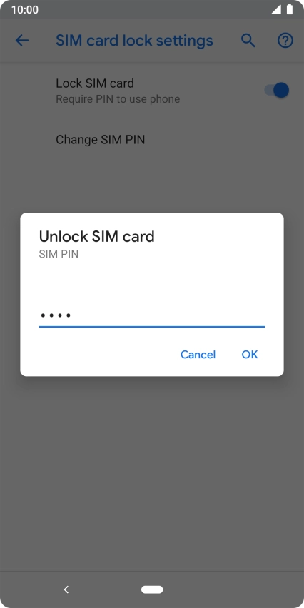 Key in your PIN and press OK. The default PIN is 1111.