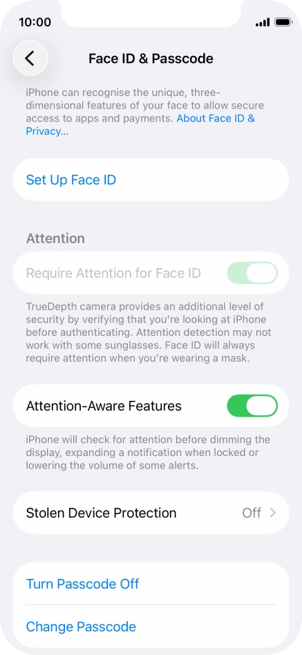 Press Turn Passcode Off and key in the phone lock code.