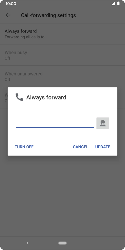 Press TURN OFF.