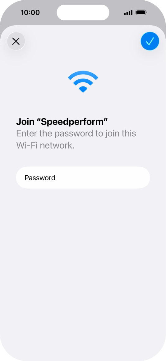 Press the confirm icon.