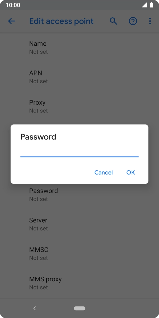 Key in secure and press OK.