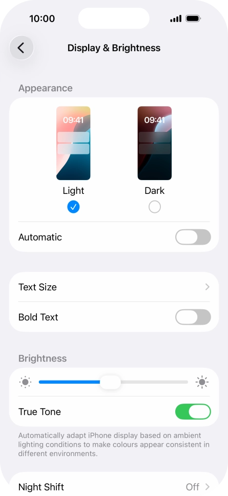 Press Dark.