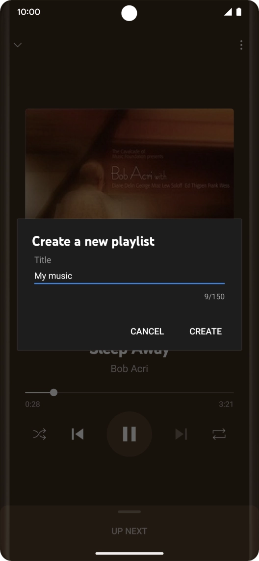 Key in a name for the playlist and press CREATE.