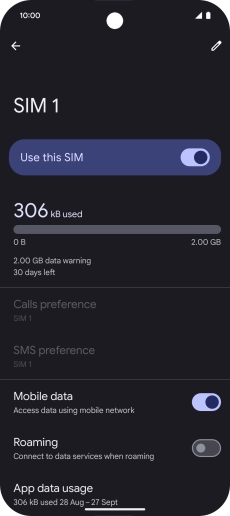 Press the indicator next to 