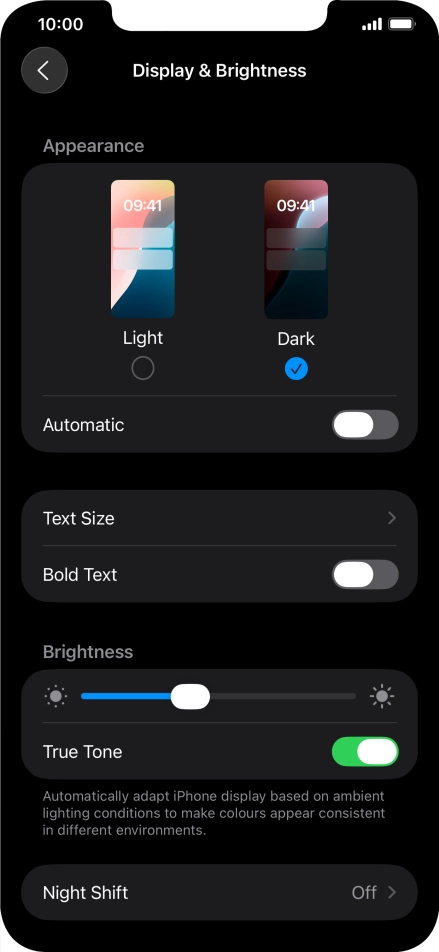 Press the indicator next to 