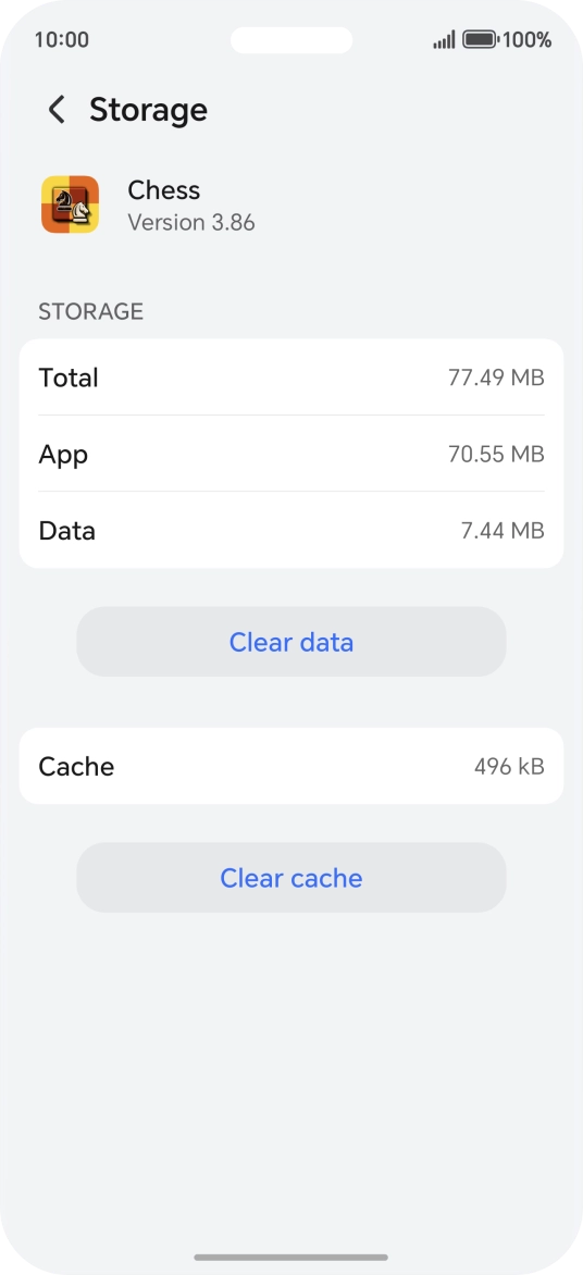 Press Clear cache.