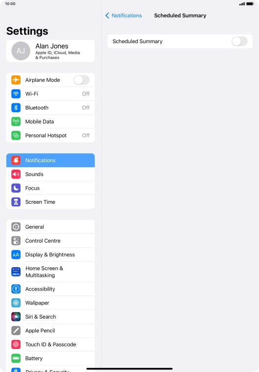 Press the indicator next to 