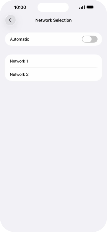 If you turn off the function, press the required network.