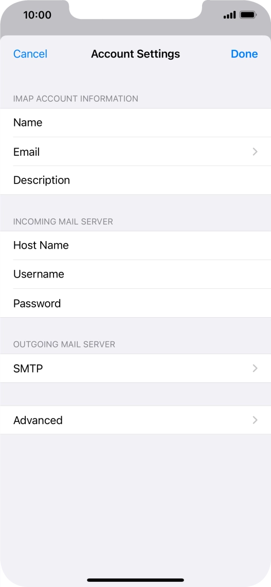 Press SMTP.