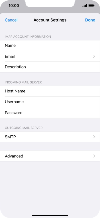 Press SMTP.