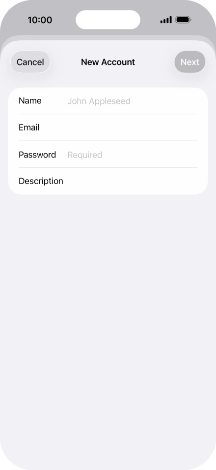 Press Name and key in the required sender name.