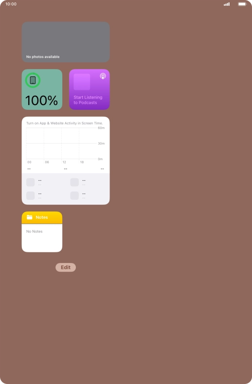 Press and hold the required widget until a pop-up menu is displayed.