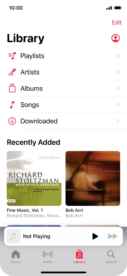 Press Playlists.