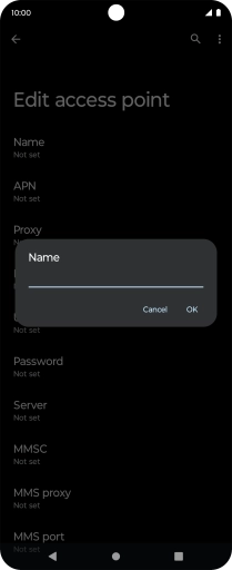 Key in EE Internet and press OK.