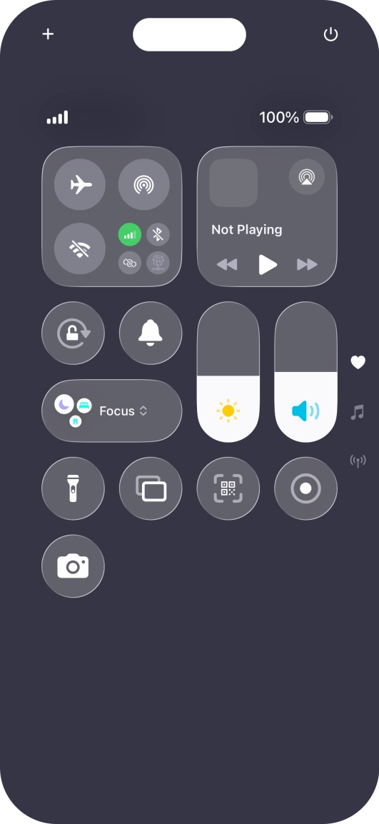 Press the flight mode icon to turn the function on or off.