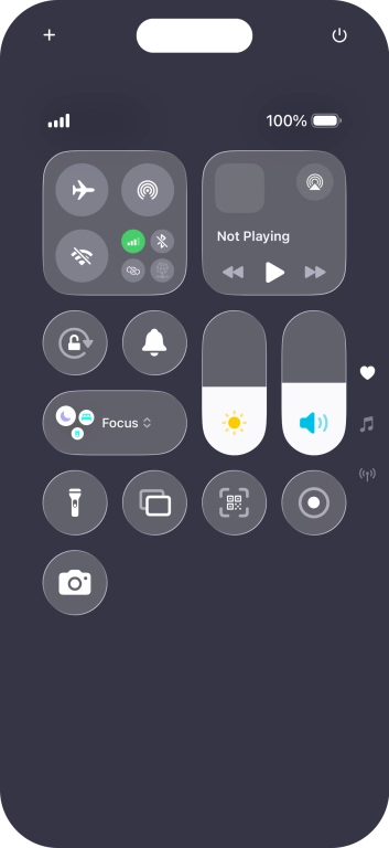 Press the flight mode icon to turn the function on or off.