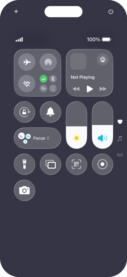 Press the flight mode icon to turn the function on or off.