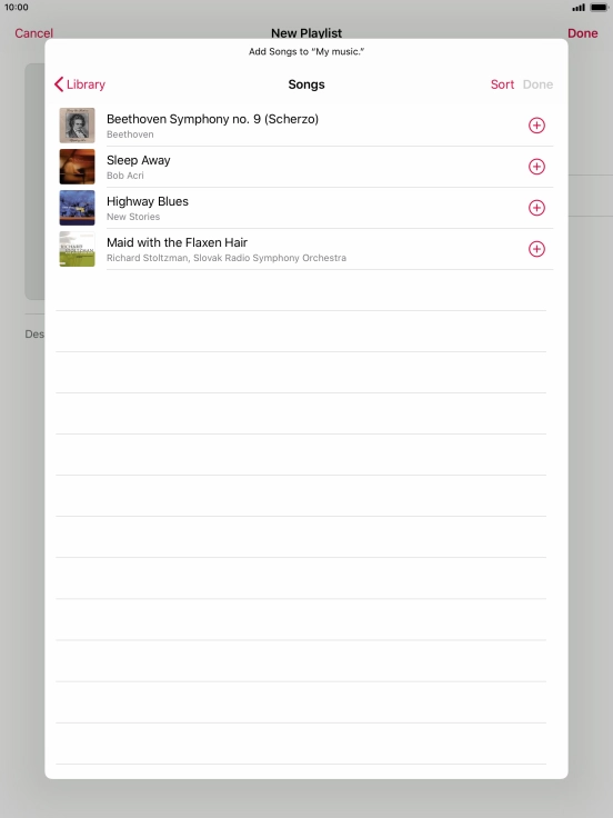 Go to the required category and press the required audio file.