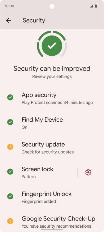 Press Screen lock and key in the current phone lock code.