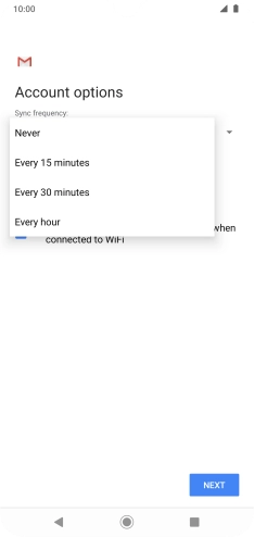 Press the required setting.