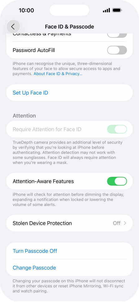 Press Turn Passcode Off and key in the phone lock code.