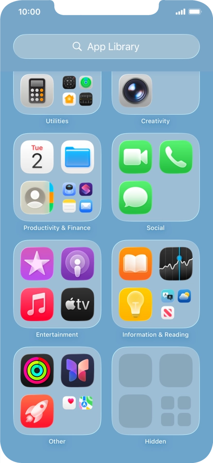 The app is now placed in the Hidden folder in the App Library.