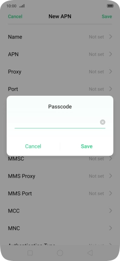 Key in secure and press Save.