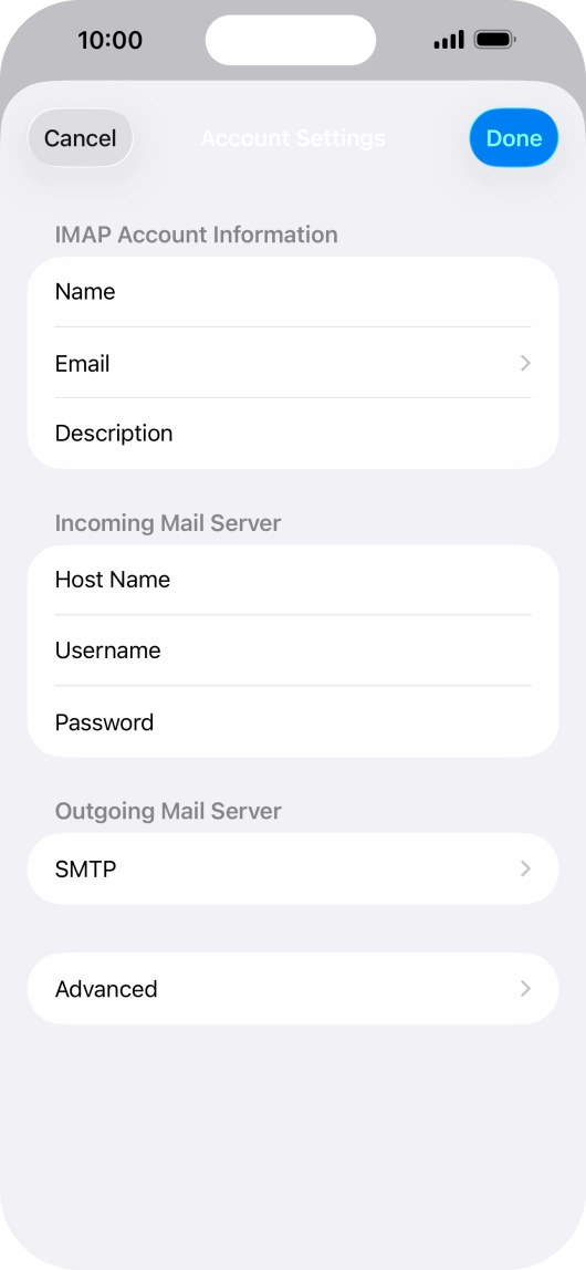 Press SMTP.