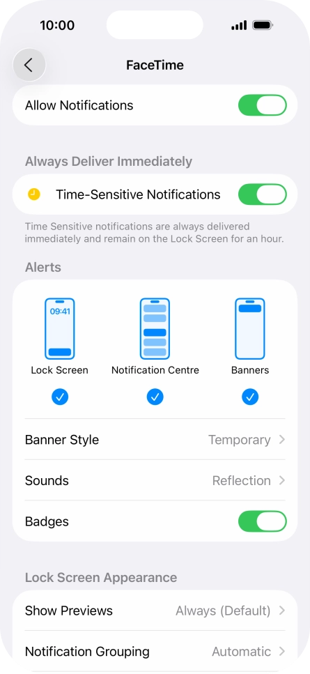 Press the indicator next to 