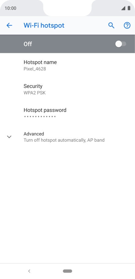 Press Hotspot name.