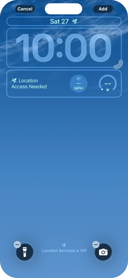 To customise the way the lock screen date is displayed, press the date widget and follow the instructions on the screen to find the required widget display mode.