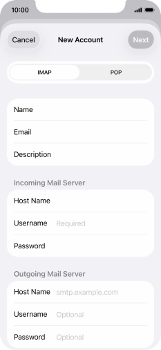 Press IMAP.
