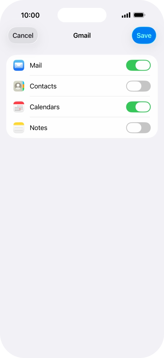If this screen is displayed, you email account has been recognised and set up automatically. Follow the instructions on the screen to key in more information and finish setting up your phone.