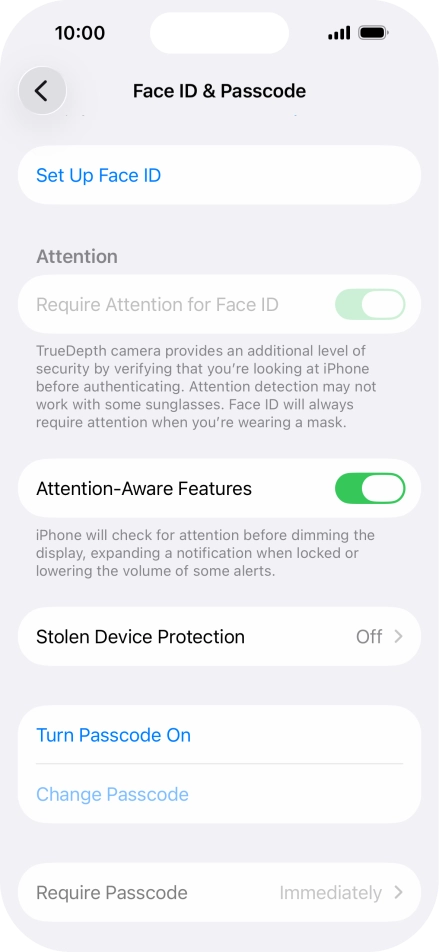 Press Set Up Face ID.