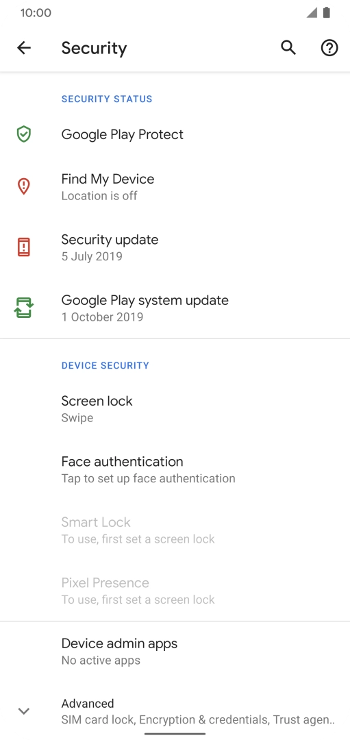 Press Screen lock.