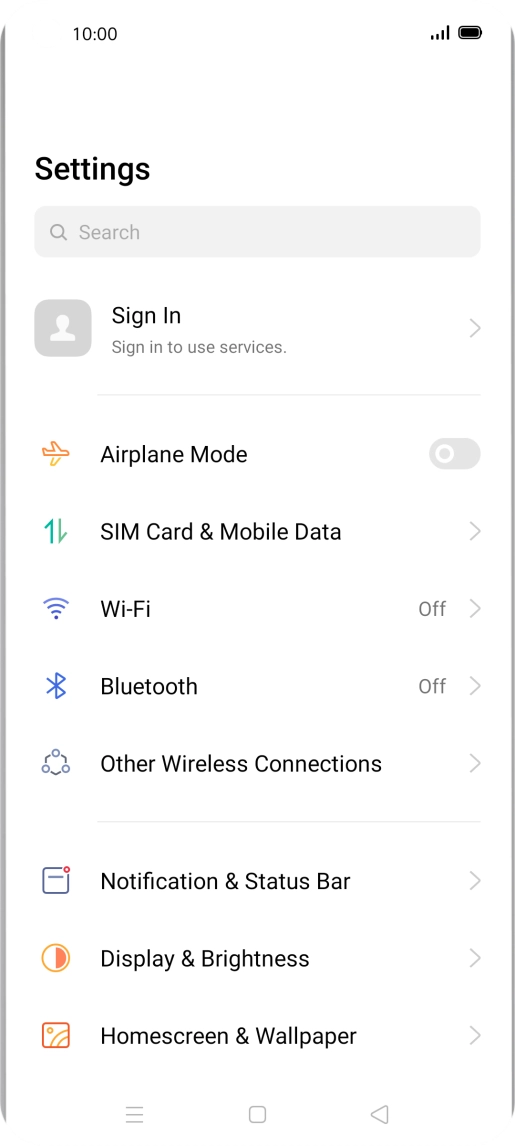 Press Notification & Status Bar.