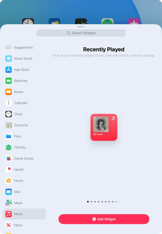 Press Add Widget.