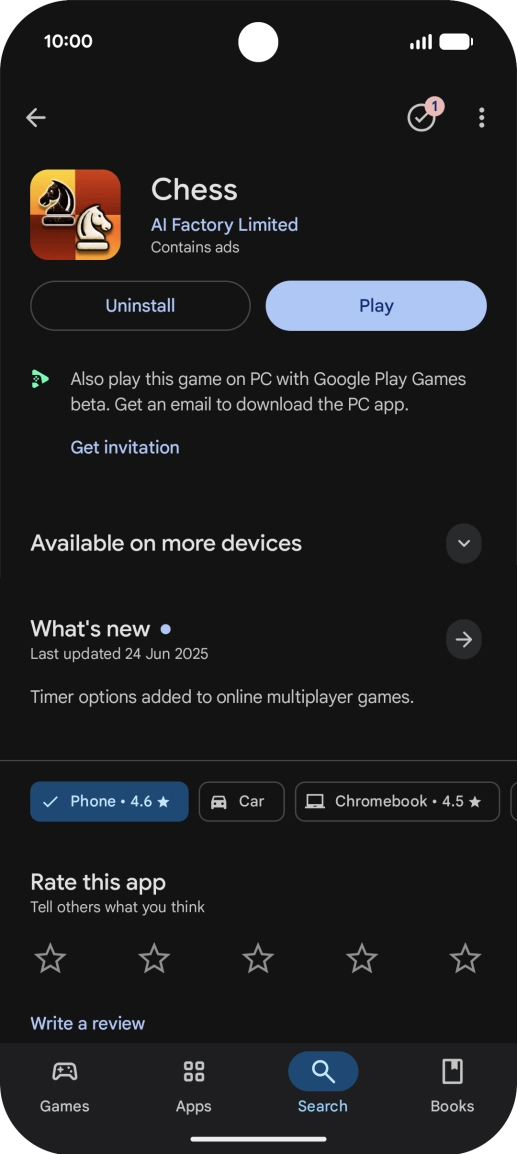 Press Uninstall.